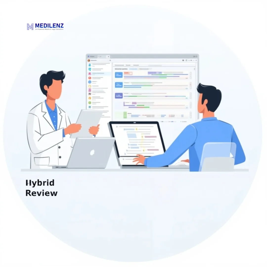 Hybrid medical record review blending AI and physician insight