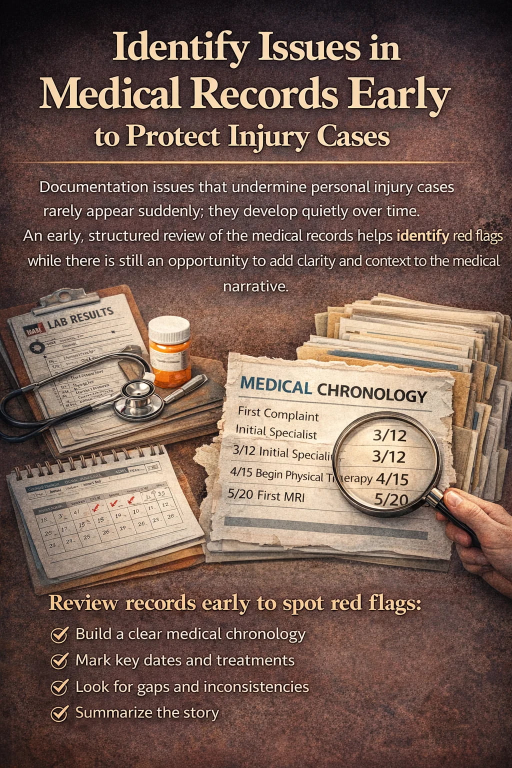 Workflow for spotting red flags in medical records