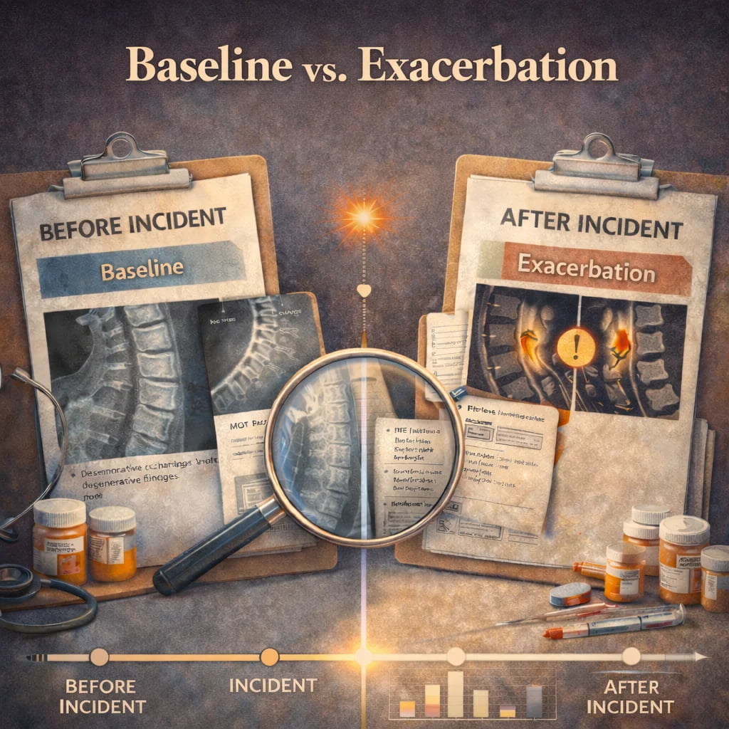 Baseline versus change in medical records