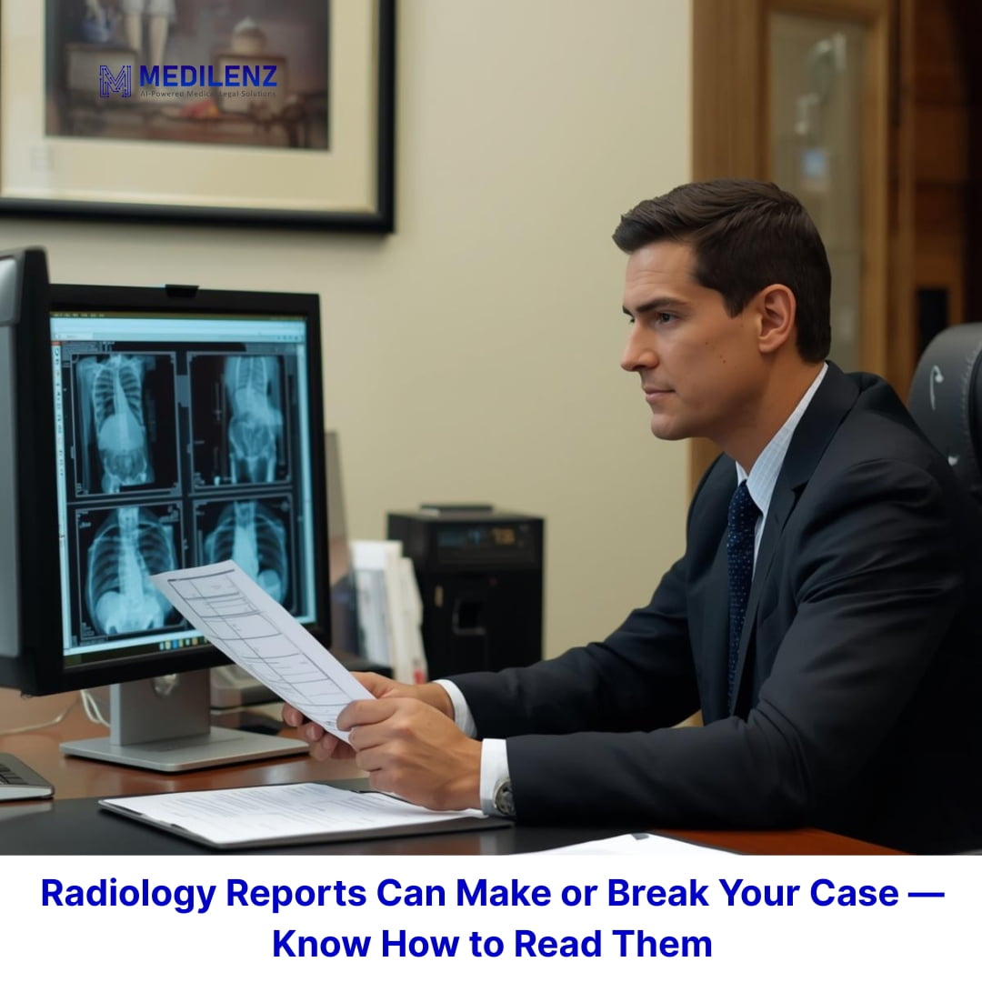 Structured radiology report reading workflow for attorneys