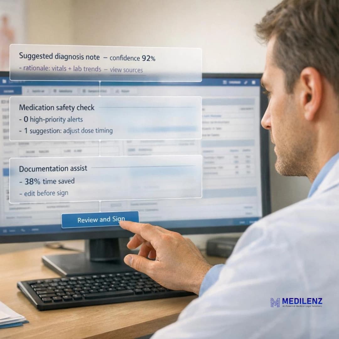 AI paired with physician review for medical record review services